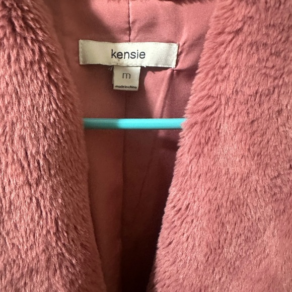 Kensie Faux Fur Coat- Dusty Rose - Picture 5 of 5